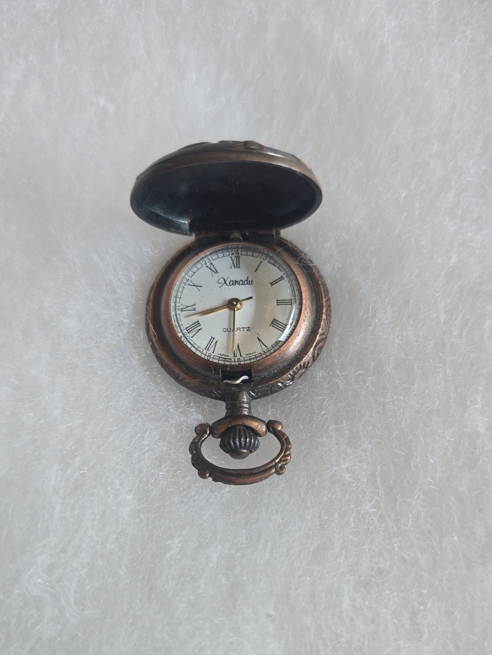 Bronze Color Pocket Watch Décor - Antique-Style Brown Home Accent Needs Battery